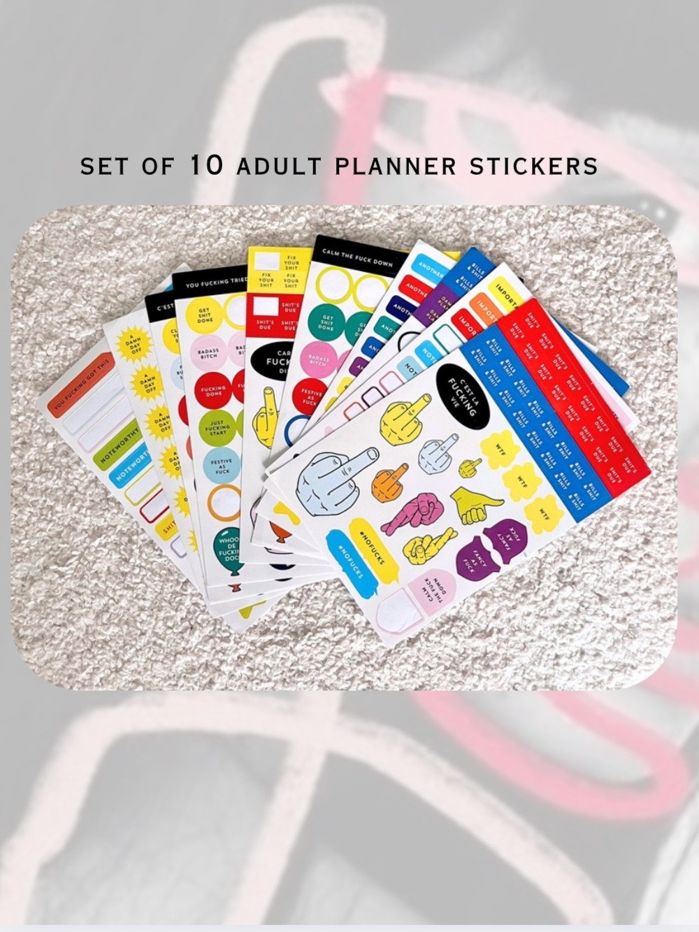 Funny Sarcastic F*cking Planner Journsl Sticker Sheet Set for Adults